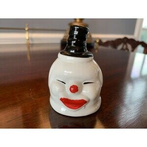 Vintage Bell Clown Mime White Face Stovepipe Hat Circus Porcelain Red Lips